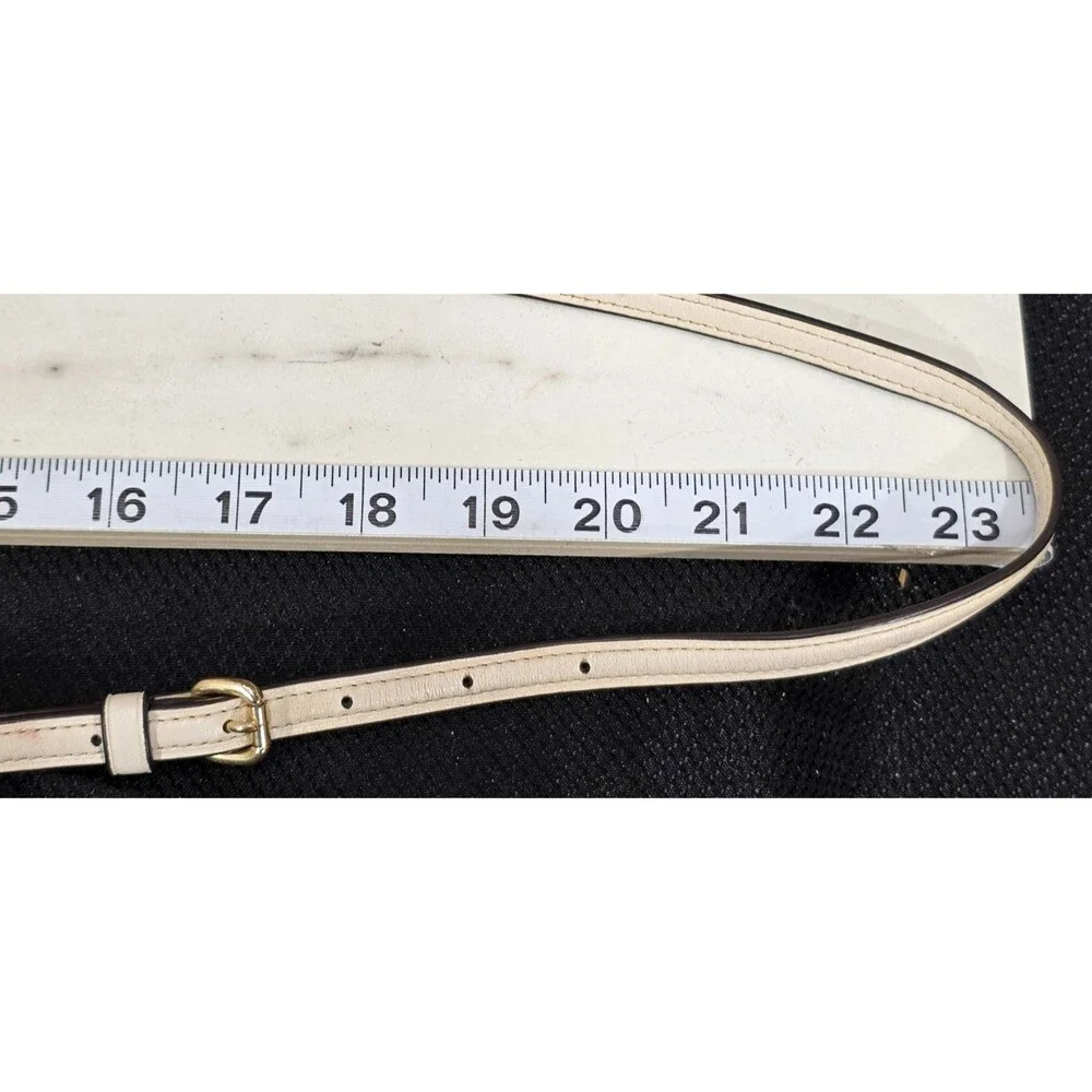 Coach Isla Small Leather Crossbody Bag Ivory Bow Chain Strap Coquette Preppy - Picture 15 of 15